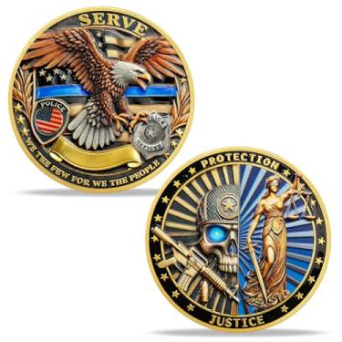 Imagem de BHealthLife Moeda do Desafio da Polícia - Moeda Desafio Esqueletos e Deusa da Justiça para Policial - Obrigado pelo Seu Serviço Moeda Presentes de Polícia para Homens Policiais Policiais Aplicação da