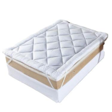Imagem de Protetor De Colchão Pillow Top 400 Fios Percal Hipoalérgico Solteiro Super Macio Casal Queen King(SOLTEIRO)