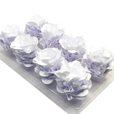 Imagem de Kit 40 Forminhas Para Doces Finos Formato Flor Para Festa Casamento Aniversário Batizado(AZUL CLARO)