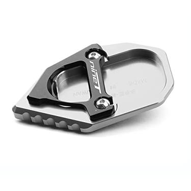 Imagem de Acc-Creativity Suporte de pé de motocicleta com ampliador lateral para placa de extensão compatível com BMW R NINE T 2017-2018 (prata)
