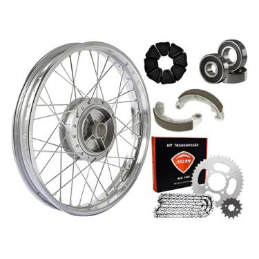 Imagem de Roda Titan 150 / Fan 150 Traseira + Lona/Relação/Bucha/Rolamentos