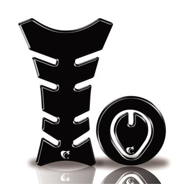 Imagem de Kit Protetor Tanque Adesivo Moto Honda Preto Neutro Até 2016 Cor Preto