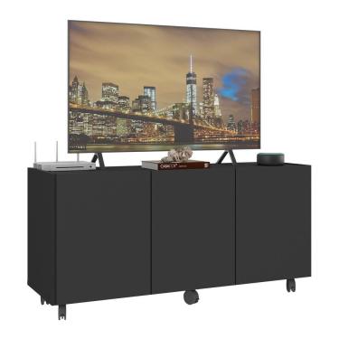 Imagem de Rack Para Tv Até 32 Polegadas Com E Rodízios Mp1065 Preto Preto