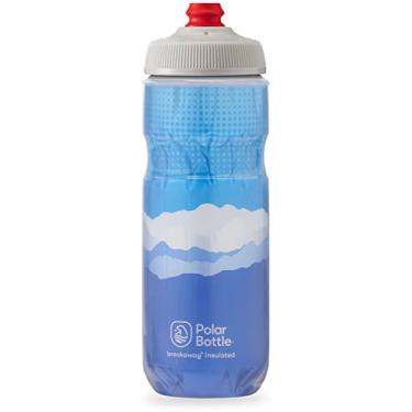 Imagem de Polar Bottle Garrafa de água térmica Breakaway para bicicleta - livre de BPA, garrafa de compressão para ciclismo e esportes (amanhecer ao anoitecer - azul e prata, 590 g)
