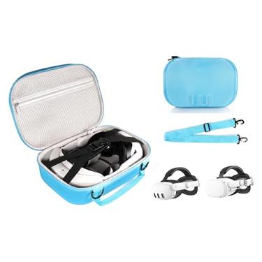 Imagem de CaseSack Capa Compatível Com Meta Quest 3/3S E 2, Organizadora De Viagens Para Headset Vr, Acessórios Controle, Alça Ombro Fácil Transporte (Azul)