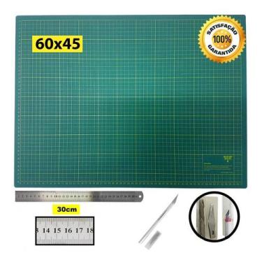 Imagem de Base Corte A2 60x45 Régua Inox 30cm Caneta Estilete Precisão - De Acor