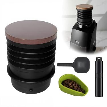 Imagem de Moedor de café de silicone com frasco de spray e copo dosador e colher, compatível com Baratza Encore, Virtuoso+, modelos Forte (de madeira)