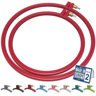 Imagem de Maker Susan Bastidor De Plástico Para Bordado, Ponto Cruz Hello Series Iniciantes, Agulhas Perfuradas Costura, Projetos (Vermelho, Conjunto 2 Peças)