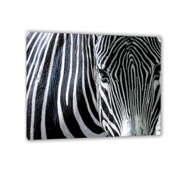 Imagem de SDYJ6GSW Imagens de animais preto e branco para decoração de parede Zebra preto e branco África impressão de imagem de cavalo pintura de arte de parede zebra decoração de parede para sala de estar 50
