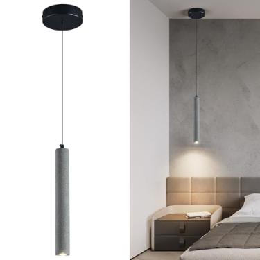 Imagem de ADCTHOME Luminária Pendente Linear Preta De Concreto, Industrial Moderna Cimento Para Cozinha, Ilha, Sala Jantar, Quarto, Mesa Cabeceira (Pacote Com 1)