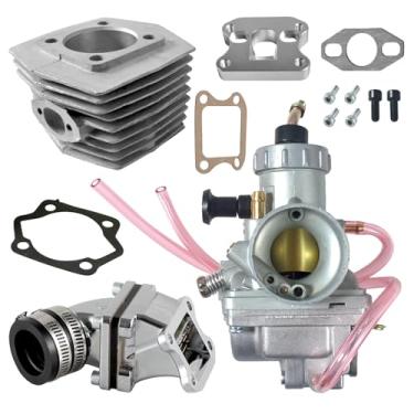 Imagem de Kit de carburador de cilindro de válvula de palheta Dio VM24 para bicicleta motorizada de motor de 2 tempos 66cc 80cc (adaptador prata)