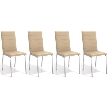Imagem de Kit 4 Cadeiras Sala Jantar Amsterdã C091 4 Un Cromada/Nude 16 - Kappesberg