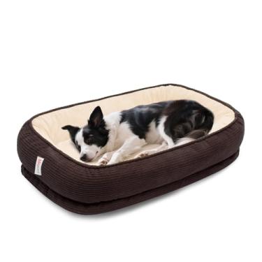 Imagem de Miguel Camas ortopédicas para cães de tamanho grande, capa removível lavável de espuma viscoelástica para cães, cama calmante para filhotes, sofá confortável, suporte de espuma de ovo, fundo