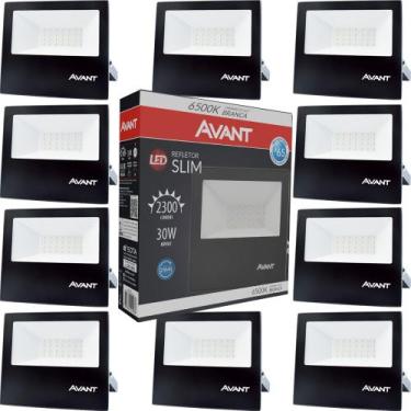 Imagem de 10 Refletor Led Iluminação Externa Comércio Luz Branca 6500k Bivolt 30