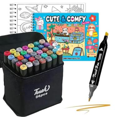 Imagem de Livro de colorir Ursinhos Goods 50 Páginas capa dura com Acetato Protetor,36 Caneta,CUTE & COMFY AZUL