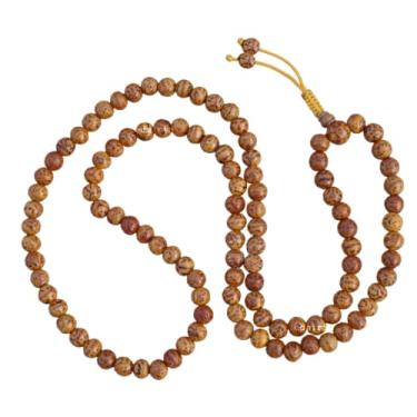 Imagem de EDMIRIA Contas de oração budista Bodhi Seed Raktu Bodh Gaya Mala 108 contas de oração budista Japa Bodhi Mala para meditação Yoga, 10mm, Madeira, Sem pedras preciosas