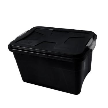 Imagem de Caixa Organizadora Plástica Multiuso com Tampa, 30 Litros, Preta