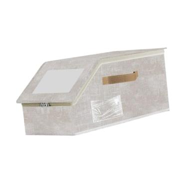 Imagem de Ｂｅｓｇａ Organizador de boné de beisebol Suporte para boné de beisebol Fácil acesso Economia de espaço para armário com caixa de armazenamento de papelão Tampa, Bege