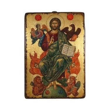 Imagem de Ícone Ortodoxo De Cristo Rei, Ressurreição Divina, Arte Em Tela, Decor