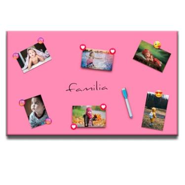 Imagem de Planner Mural Quadro de Fotos Coloridos - Quadro Branco (Rosa, 45x70cm)