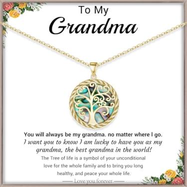 Imagem de Presentes de Natal para mulheres, árvore da vida, colar para mulheres, presentes de aniversário para ela, colar com pingente com árvore de concha, presente de dia das mães para mãe, avó, esposa, filha