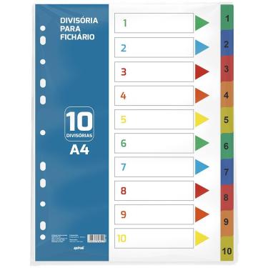Imagem de Divisória parafichário univ. com10 div. cores . Spiral