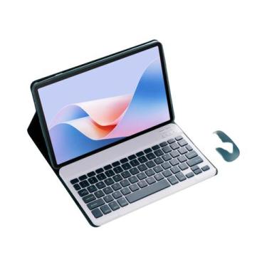 Imagem de Capa De Teclado Com Suporte De Couro PU Sem Fio Com Mouse Para Tablet 