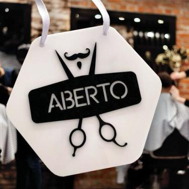 Imagem de Placa Aberto Fechado - Barbearia/Salao/Estudio - NoBrand
