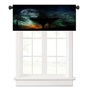 Imagem de Saia de cortina de Halloween, padrão de estilo Halloween, para banheiros com bolsos de mastro, L 152 x C 30 cm