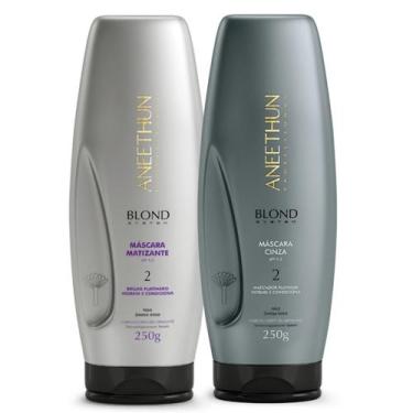 Imagem de Kit Mascaras Matizante Blond System Cinza Aneethun Profissio