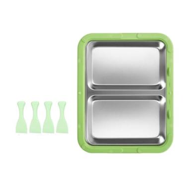 Imagem de predolo Máquina de Sorvete, Forma de Sorvete, aço Inoxidável, Atividades Divertidas para Famílias, Bandeja para Rolinhos de Iogurte Congelado Caseiro, Verde Sem Tampa