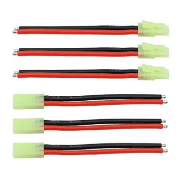 Imagem de Treehobby 3 Pairs Mini Tamiya Male Female Battery Connectors with Silicone Wire Compatible with RC Airplane Quadcopter car Boat Lipo Battery ESC Charger（14AWG 10cm）