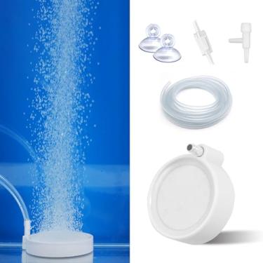 Imagem de Eagles Pedra Nano Air para tanque de peixes - borbulhador de aquário de 5 cm, disco de pedra de bolha de tanque de peixes, difusor de oxigênio dissolvido, pedra borbulhadora de aerador de oxigênio de