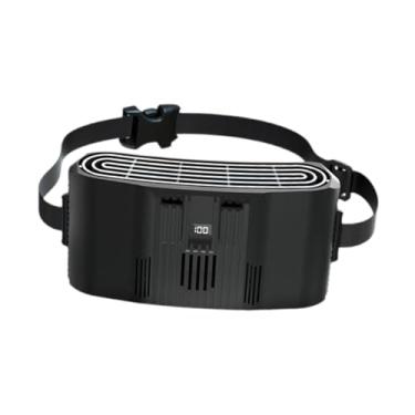 Imagem de WeiLaiKeQi Ventilador de cintura versátil com display digital LED, confortável, portátil, para pesca, atividades ao ar livre, viagens, acampamento, Semicondutor Preto