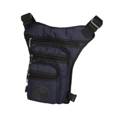 Imagem de simhoa Pochete masculina, bolsa de cintura, bolsa de perna portátil à prova d'água, de quadril, pochete para ciclismo, caminhada, ciclismo, viagens, Azul Escuro
