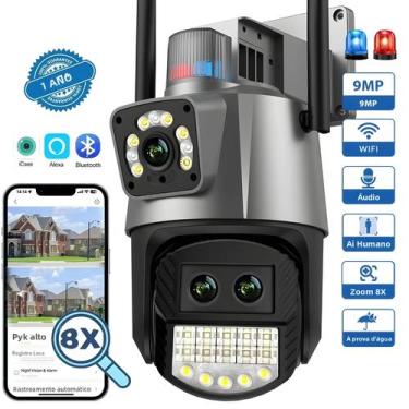 Imagem de Câmera PTZ Wi-Fi Externa 9MP Com Zoom Digital 8X, Visão Noturna, Telas