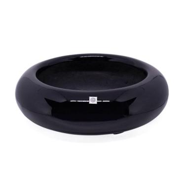 Imagem de Vaso Bacia Decorativo Redondo Em Fibra Para Planta Preto P 8 Cm B02 - D`rossi