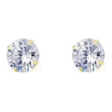 Imagem de Brinco Aço Cirúrgico Zirconia Ponto De Luz - Dourado - 3 Mm - De Castr