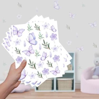 Imagem de Adesivo De Parede Borboletas Infantil Aquarela Autocolante Destacável 