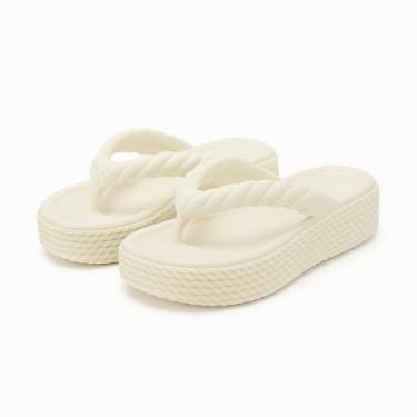 Imagem de Chinelo Nuvem Feminino，Chinelo Feminino Nuvem 4 TrançAs Branco Preto Rose(BRANCO-TRANÇA,numeric_33)