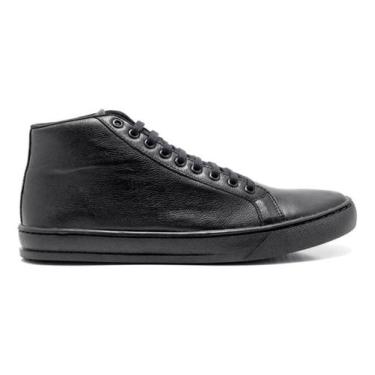 Imagem de Tenis Masculino Couro Cano Medio Bota Sapatenis Confortável. - Quebec,