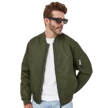 Imagem de Jaqueta Calvin Klein Masculina Bomber Patch Logo Oliva-Masculino