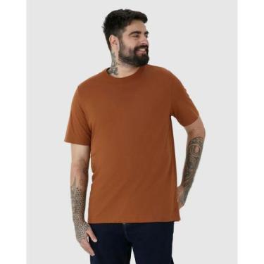Imagem de Camiseta Básica Masculina Malwee Plus Size Ref. 87847, Marrom 446, G3