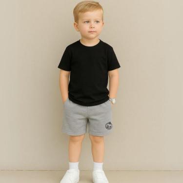 Imagem de Conjunto Masculino Infantil Liso Camiseta E Short Elastico Pratico E C