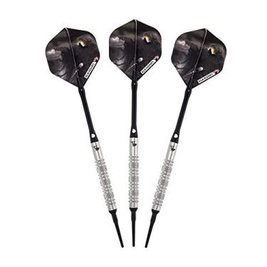 Imagem de Elkadart Wizard dardos de ponta macia de tungstênio 80% com estojo de armazenamento/viagem, anelados, 16 gramas