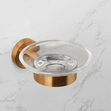 Imagem de Acessórios para banheiro em ouro rosa escovado, porta-papel para escova de banheiro, toalheiro, ganchos para escova de dentes, aço inoxidável (suporte para saboneteira)