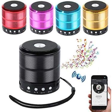 Imagem de Relâmpago Caixa De Som Bluetooth Portátil Mp3 Rádio Fm com entrada USB Pen Drive Micro SD Cartão De Memória P2 Auxiliar - Cores de acorde com o estoque