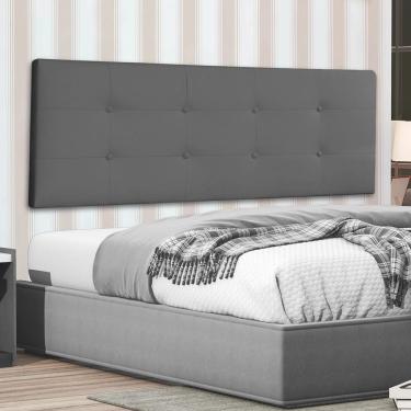 Imagem de Cabeceira Painel Casal Berlim 1,40m Suede Cinza Madeira de Eucalipto Dal Poz Estofados