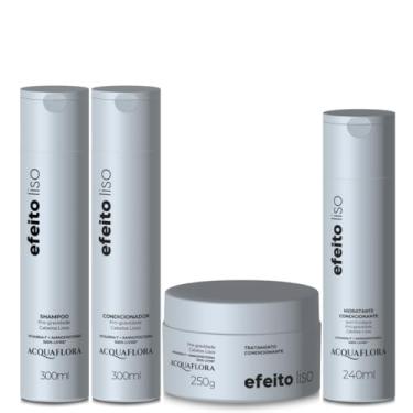Imagem de Kit Shampoo, Condicionador, Máscara e Finalizador Efeito Liso | Acquaflora