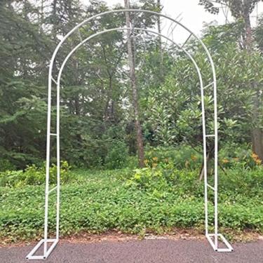 Imagem de Arco De Jardim Forte Pergolado De Jardim De Metal Para Jardim, Decoração De Casamento Arco De Rosa, Suporte De Estrutura Para Várias Plantas Trepadeiras, White, W140 X H230cm